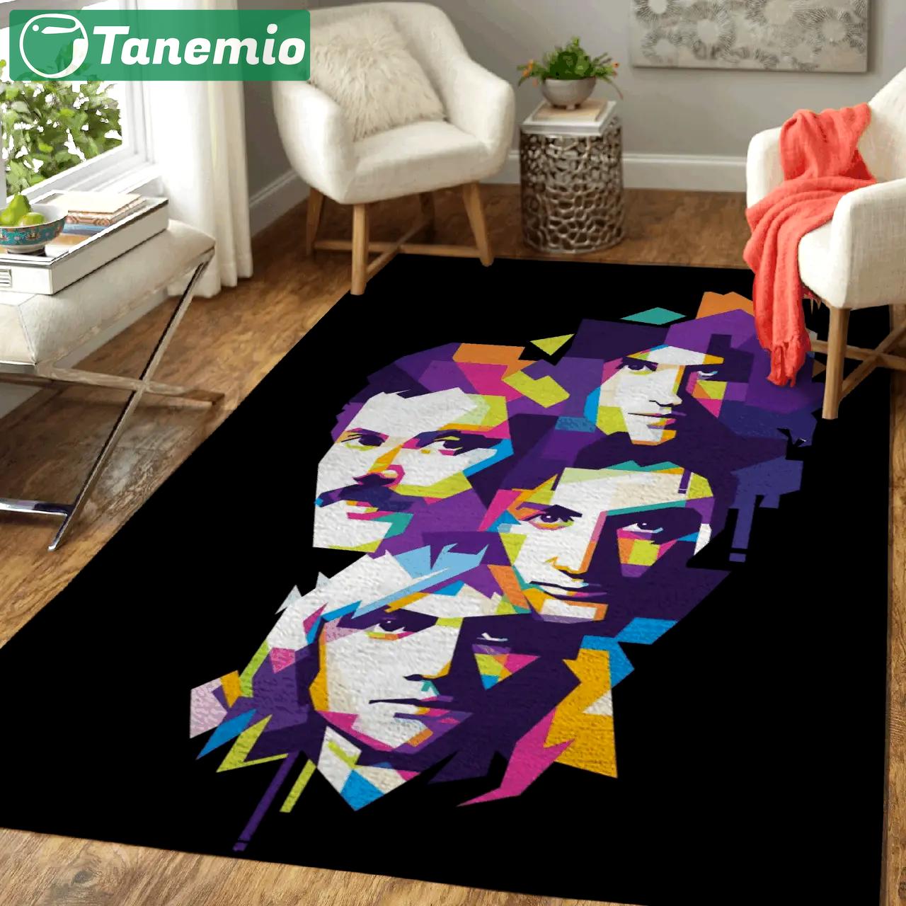 Queen rock band art area rug area rug living room carpet rug regtangle carpet floor decor home decor Rectangle Rug