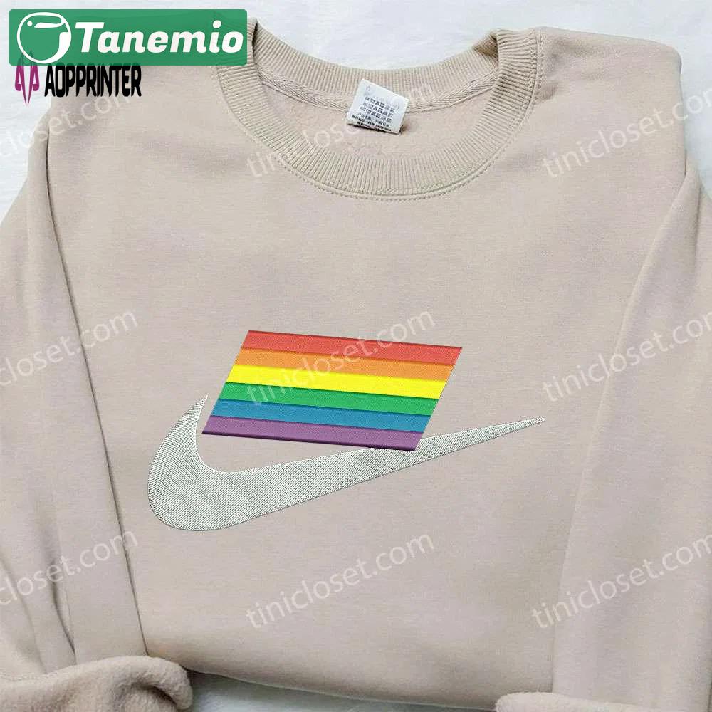 Rainbow x nike embroidered shirt: best nike inspired birthday gift ideas Embroidered Shirt