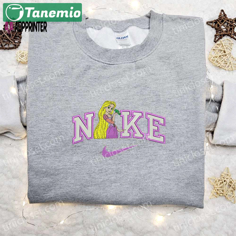 Rapunzel x nike cartoon embroidered sweatshirt – disney characters custom hoodie Embroidered Shirt