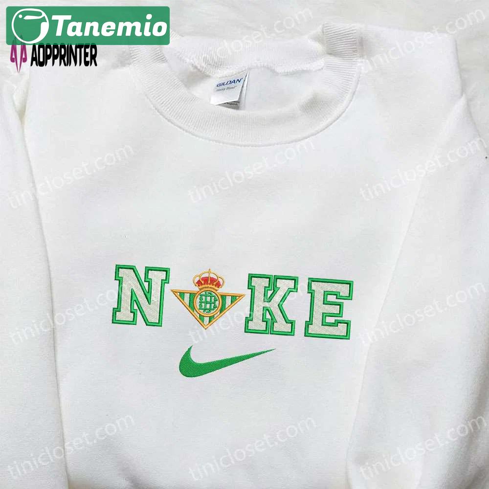Real betis balompie x nike sport embroidered sweatshirt: football inspired shirt Embroidered Shirt
