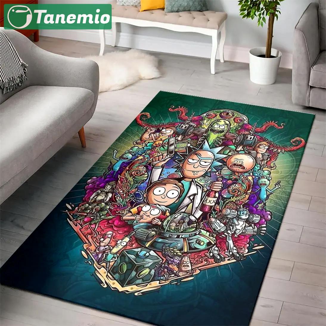 Rick and morty cartoon movies area rugs living room carpet rug regtangle carpet floor decor home decor v11176 Rectangle Rug