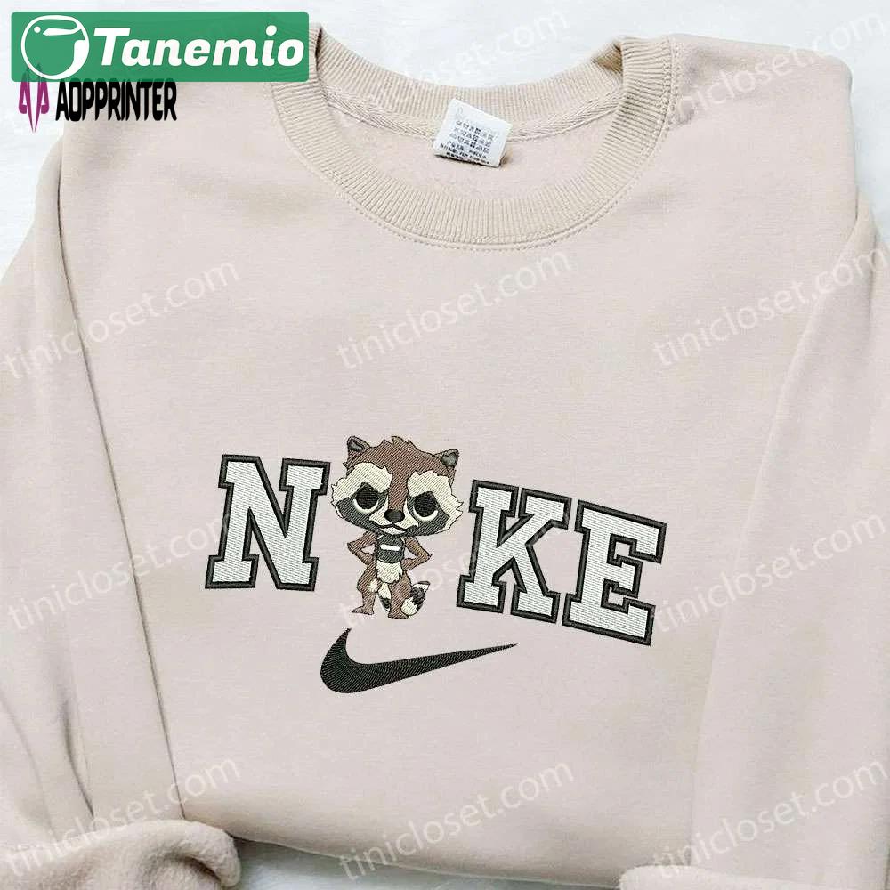 Rocket racoon x nike movie embroidered sweatshirt marvel universe custom hoodie Embroidered Shirt