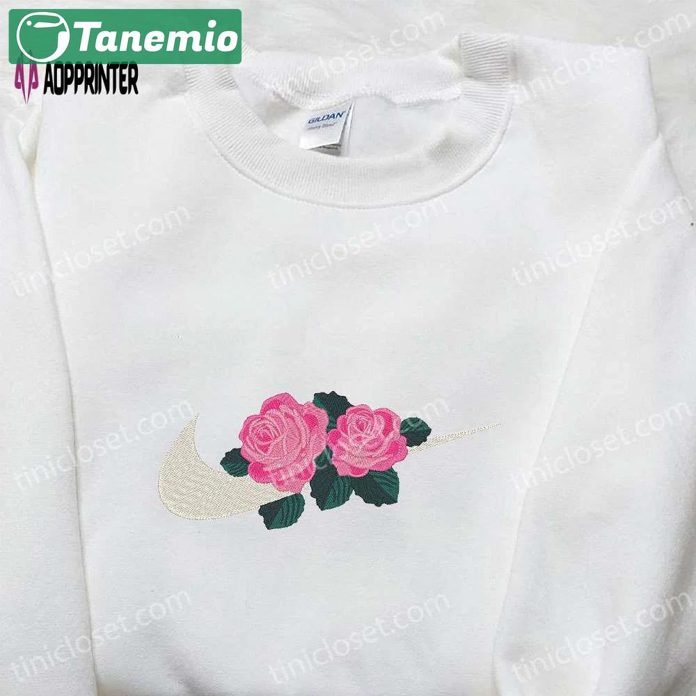 Roses x nike swoosh hoodie & nike inspired shirt: best birthday gift ideas Embroidered Shirt