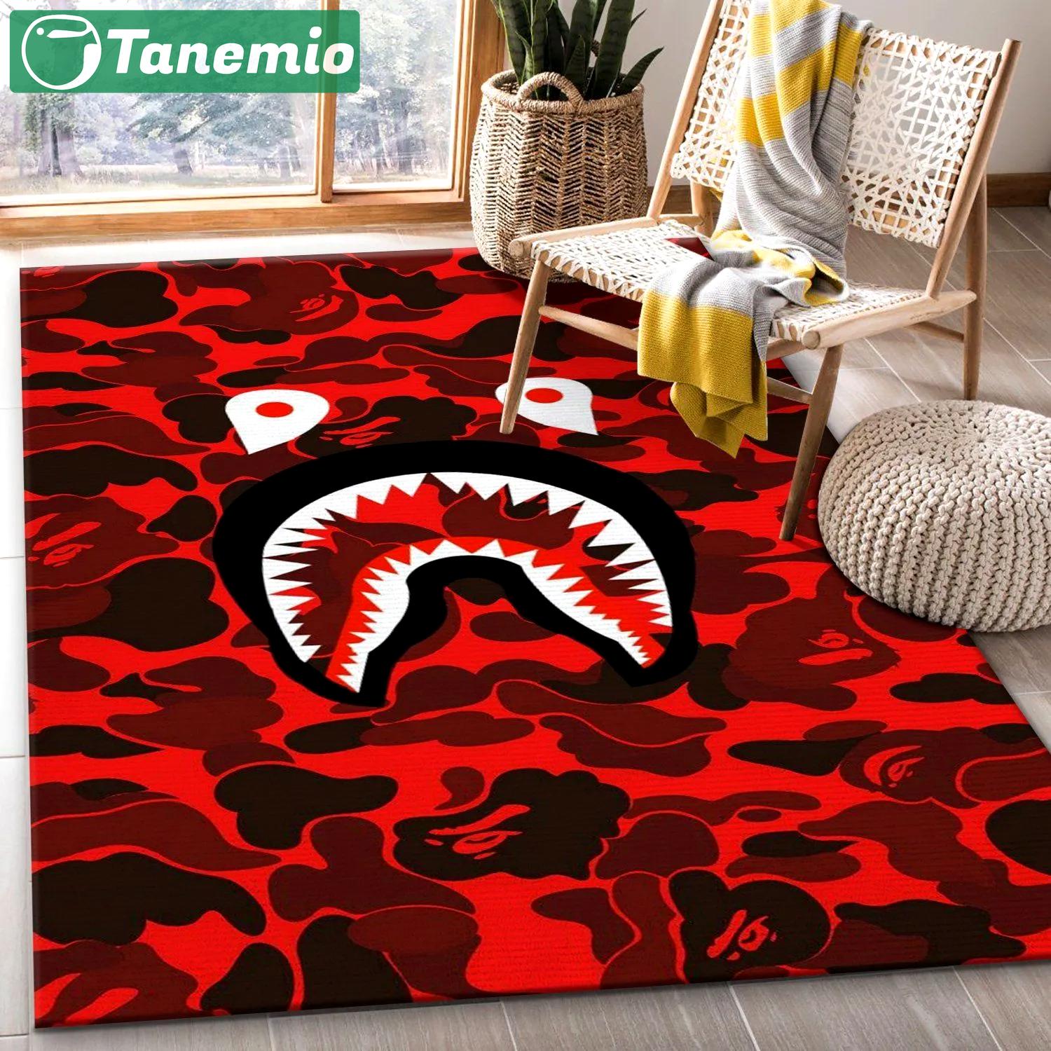 Rugs in living room and bedroom - Bape area rug for christmas fashion brand rug living room rug floor decor home decorations Rectangle Rug