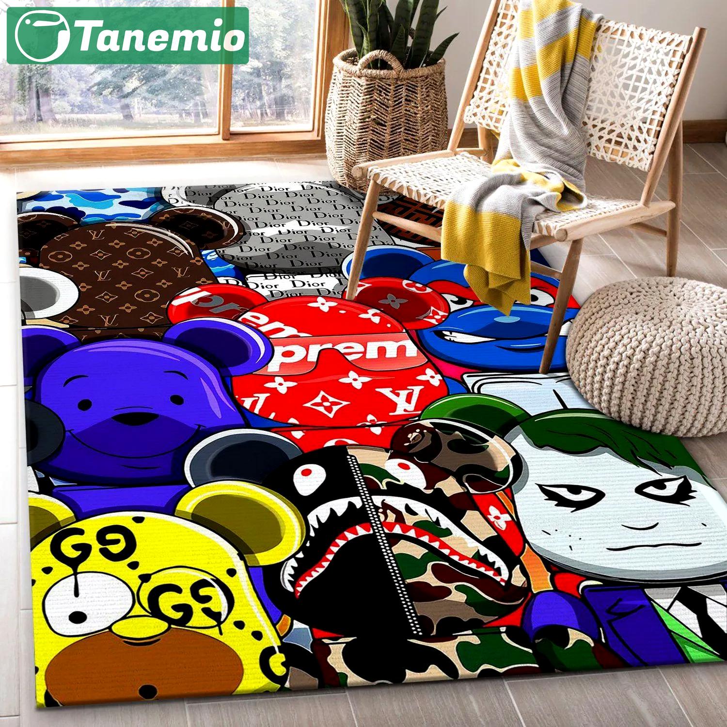 Rugs in living room and bedroom - Bearbrick rectangle rug living room rug floor decor floor mats keep warm in winter Rectangle Rug