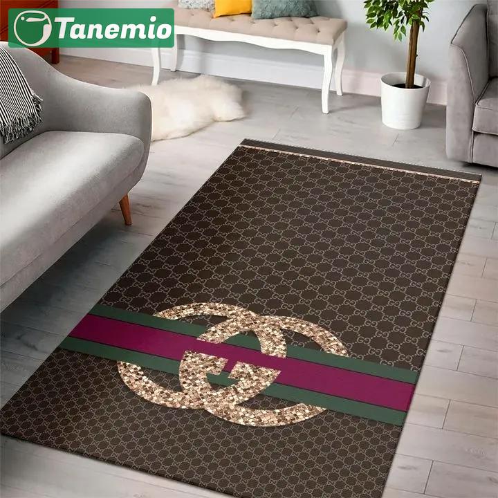 Rugs in living room and bedroom - Chanel diamond brown logo luxury fashion luxury brand premium rug carpet for living room home decoration Rectangle Rug