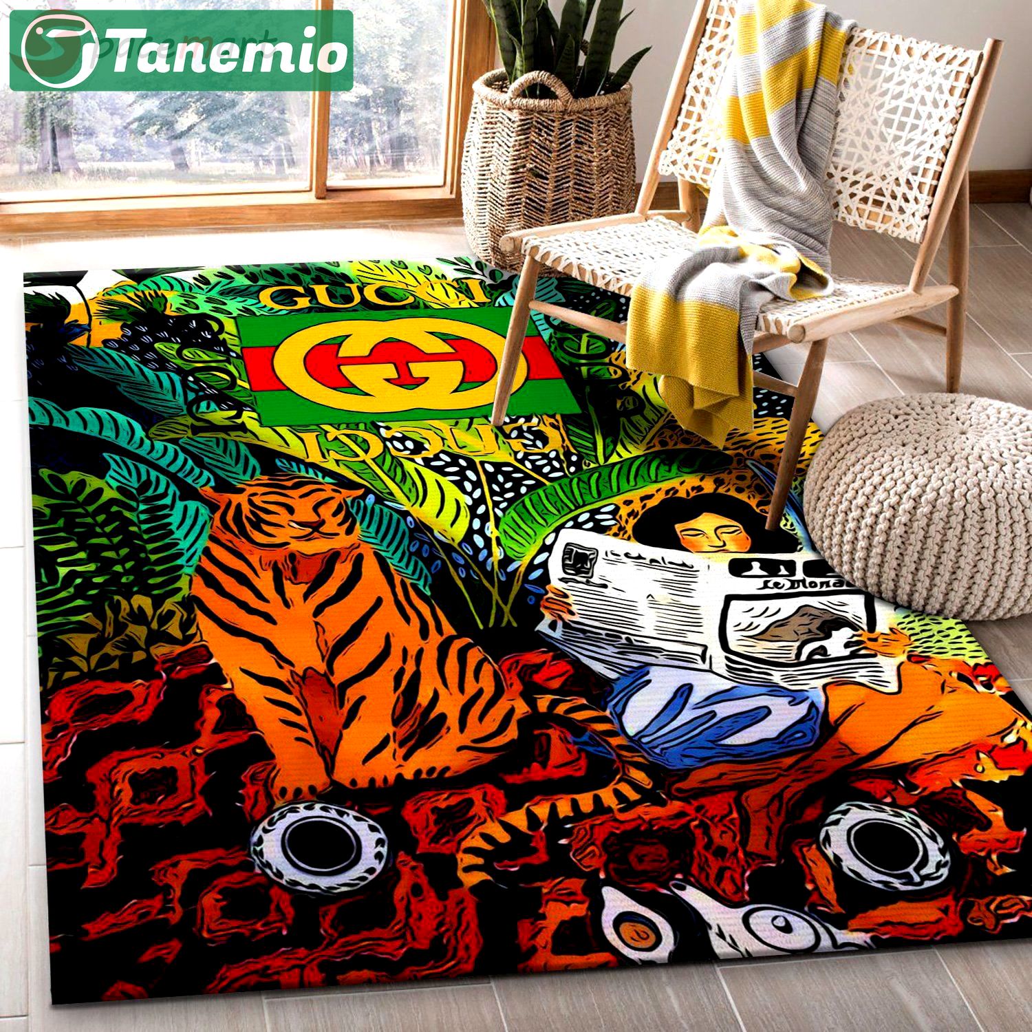 Rugs in living room and bedroom - Gucci logo area rugs living room rug floor decor home decor - rugs Rectangle Rug