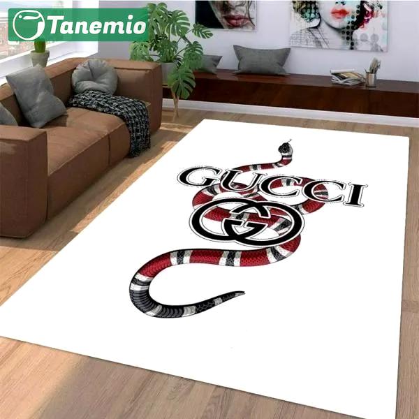 Rugs in living room and bedroom - Gucci snake white luxury area rug for living room bedroom carpet home decorations mat type 2 Rectangle Rug