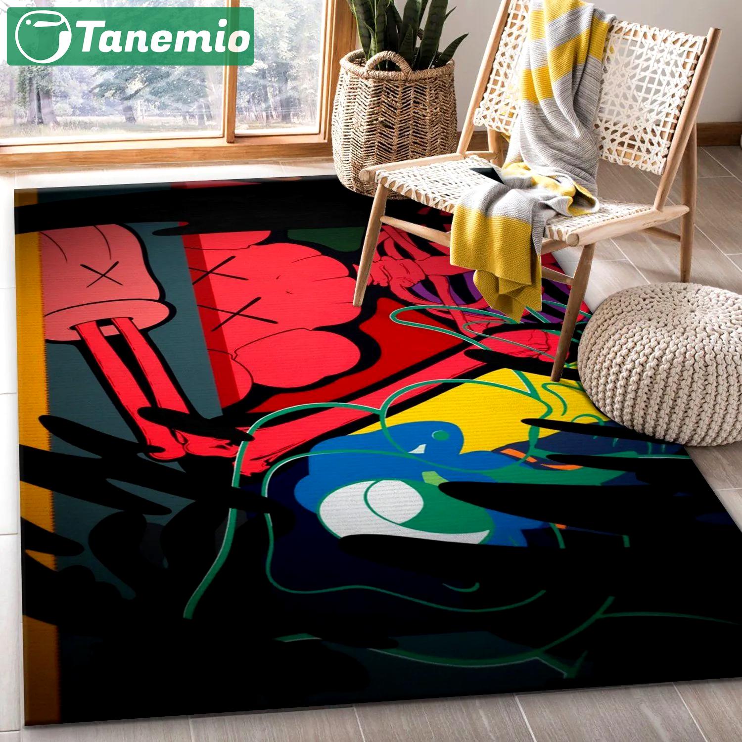 Rugs in living room and bedroom - Kaws area rug for christmas living room rug family gift us decor Rectangle Rug