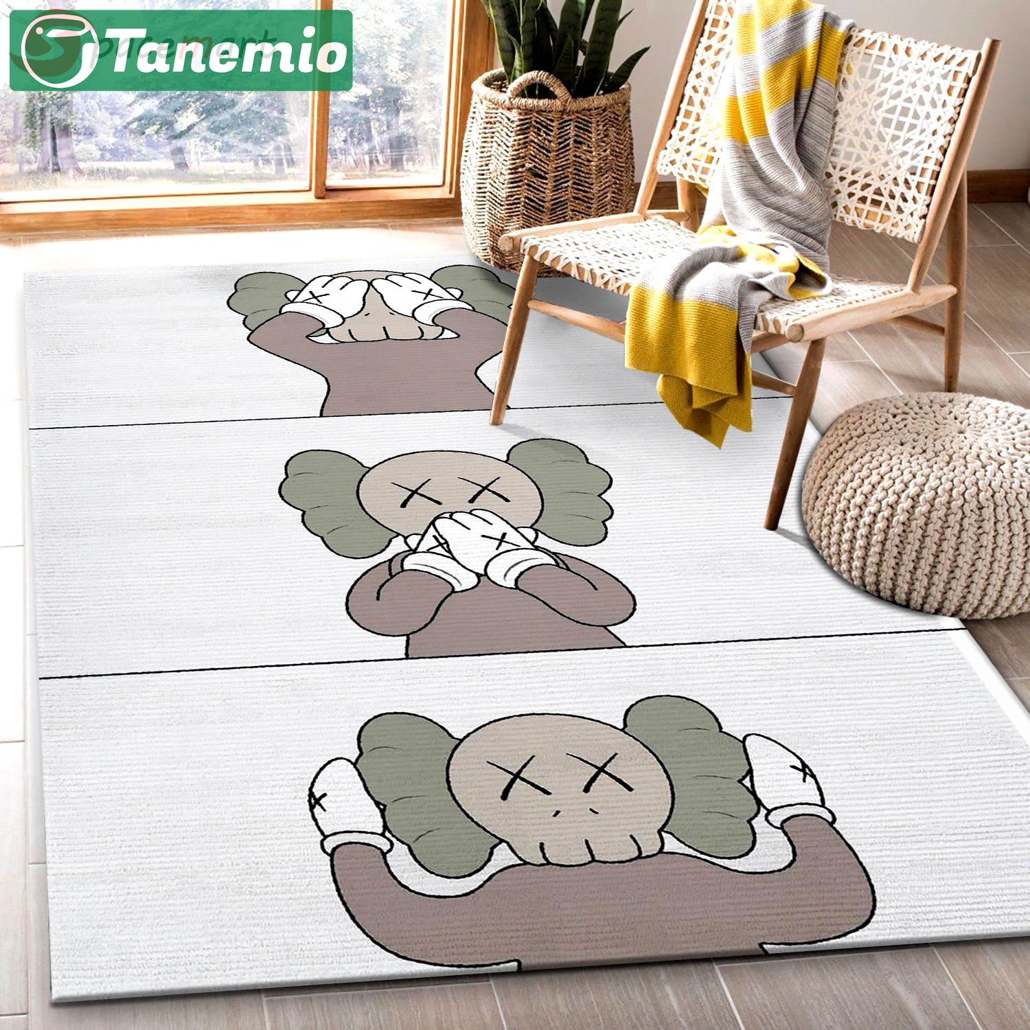 Rugs in living room and bedroom - Kaws feeling kaws rug home decor - rugs Rectangle Rug