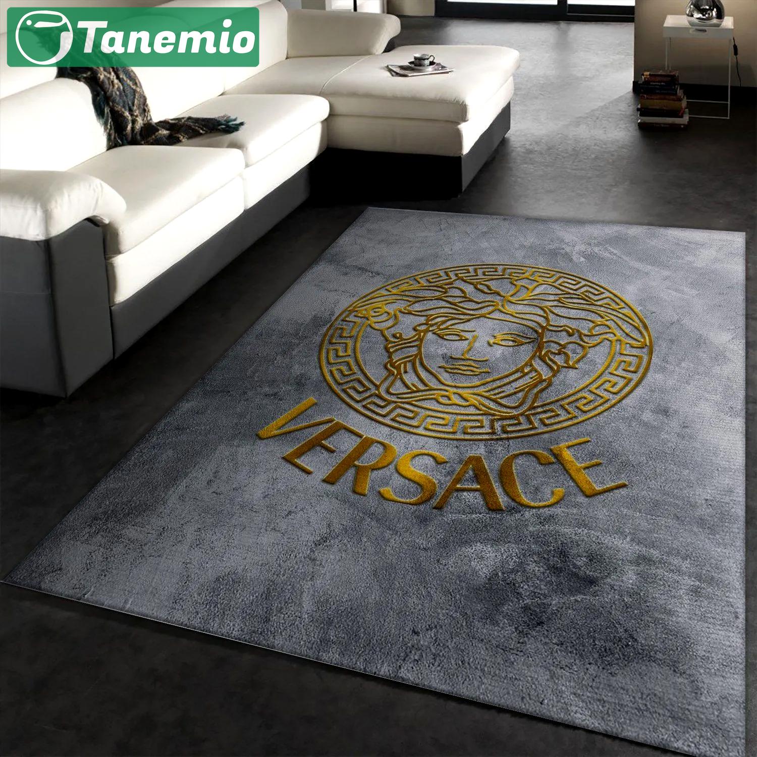 Rugs in living room and bedroom - Versace rectangle rug fashion brand rug christmas gift us decor Rectangle Rug