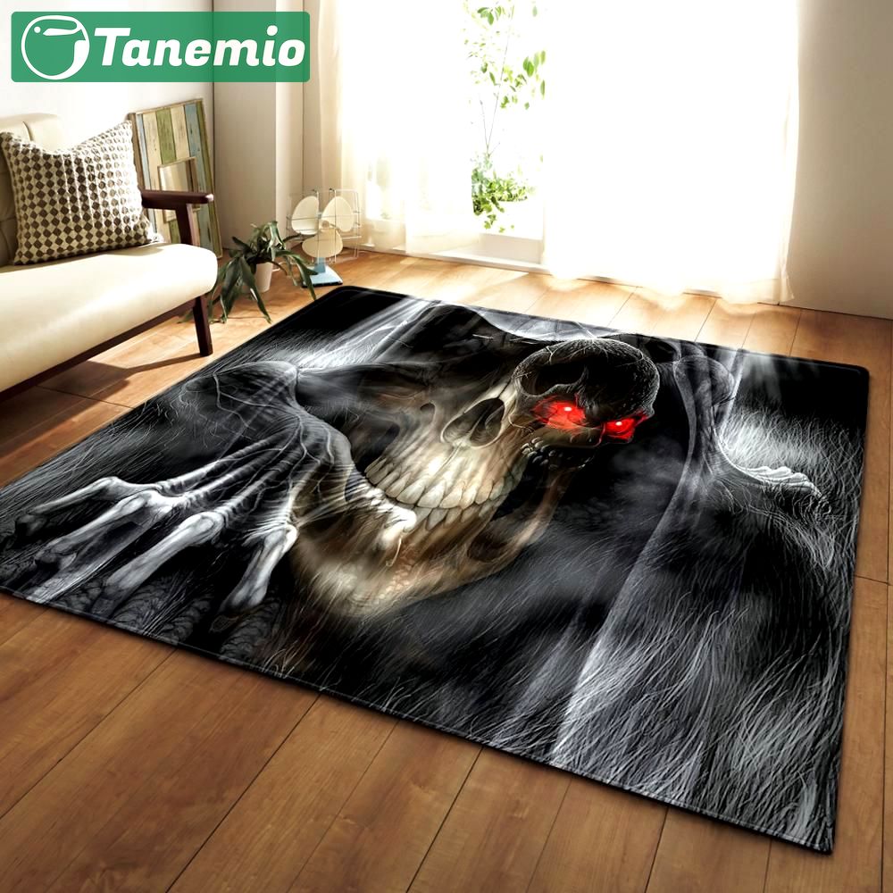 Rugs in living room and bedroom 3d printed skull soft flannel large carpet non slip floor mat rug carpet carpet Rectangle Rug