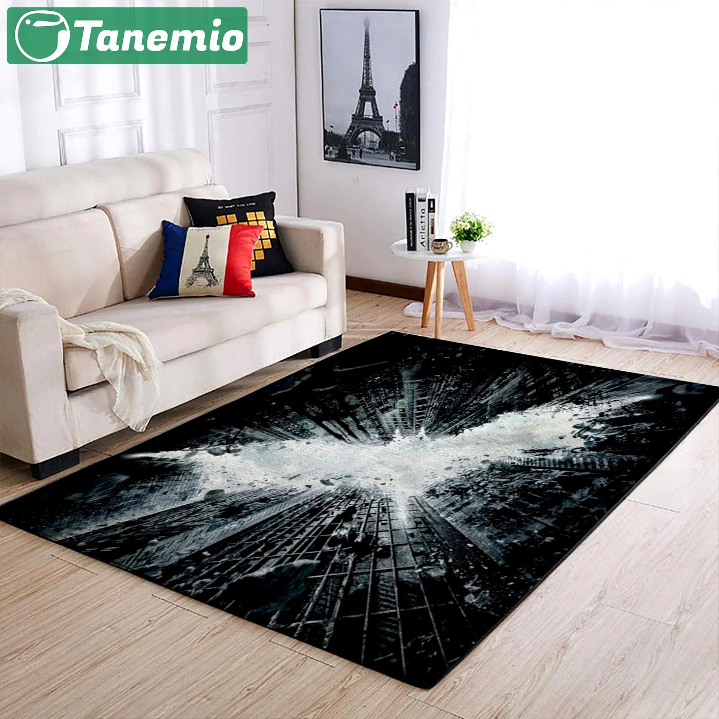Rugs in living room and bedroom bat-man area rug superhero movie floor decor Rectangle Rug