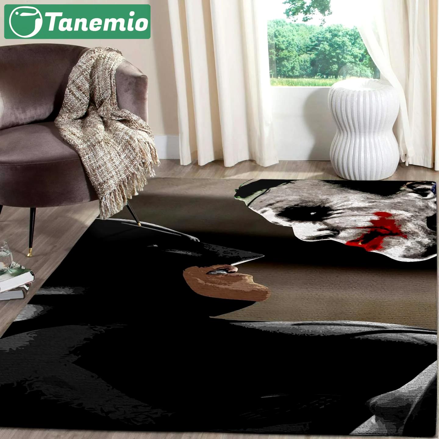 Rugs in living room and bedroom bat-man vs joker area rugs hero movies living room carpet christmas floor decor Rectangle Rug