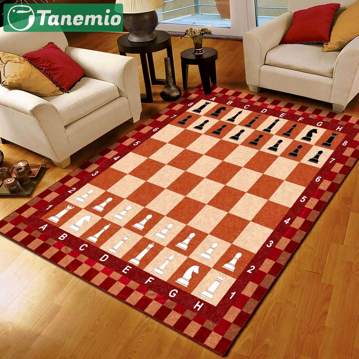 Rugs in living room and bedroom chess limited edition Rectangle Rug