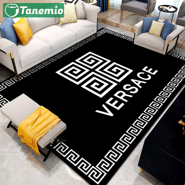 Rugs in living room and bedroom gianni versace black luxury area rug for living room hot 2023 bedroom carpet home decor mat Rectangle Rug
