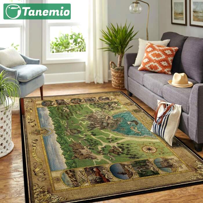Rugs in living room and bedroom harry potter hogwart map Rectangle Rug