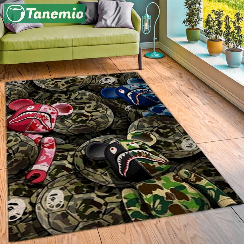 Rugs in living room and bedroom hypebeast bape gifts rug- hypebeast rug home decor- hypebeast rug- rug for living room- shoes rug- living room decor- streetwear rug Rectangle Rug