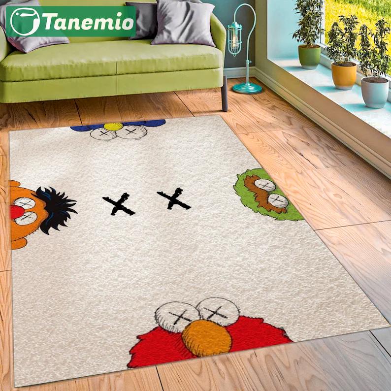 Rugs in living room and bedroom hypebeast x sesame street- hypebeast rug- hypebeast rug home decor- hypebeast rug- rug for living room- shoes rug- living room decor Rectangle Rug