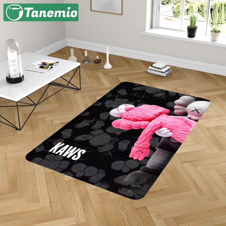 Rugs in living room and bedroom kaw xiv rug - kaw companion rug - kaw non slip rug- kaw carpet- street fashion brand rug- kaw gift- kaw floor decor- gift for boyfriend Rectangle Rug