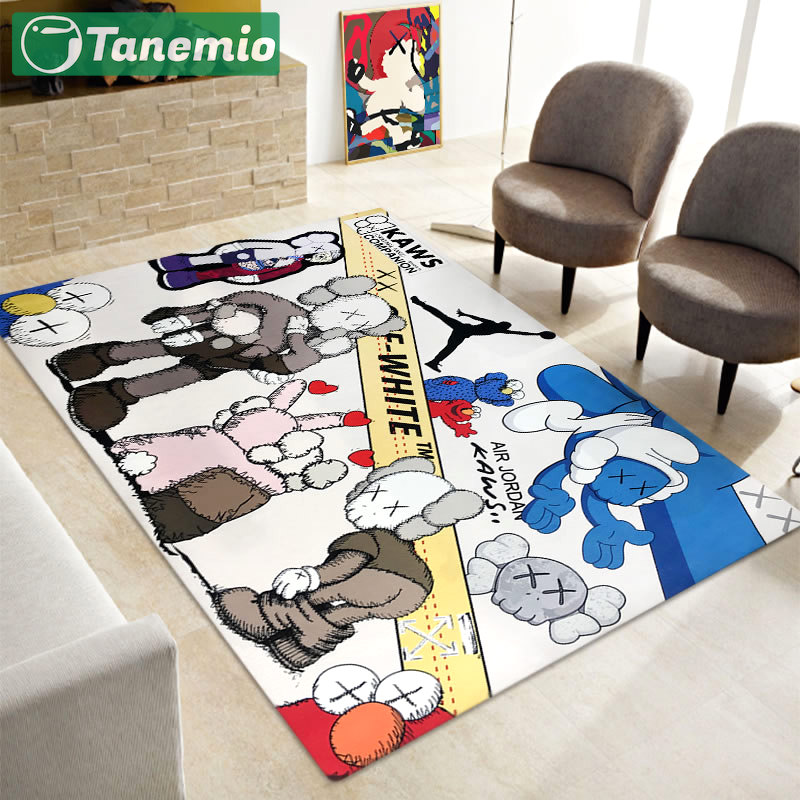 Rugs in living room and bedroom kaws off-white supreme Rectangle Rug