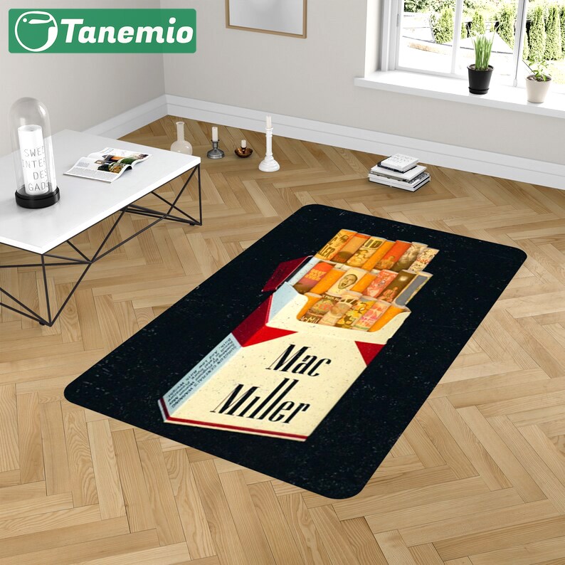 Rugs in living room and bedroom mac miller limited edition rug - mac miller rug - mac miller mat- music gift- mac miller carpet- music room decor- gift for fan- mac miller Rectangle Rug