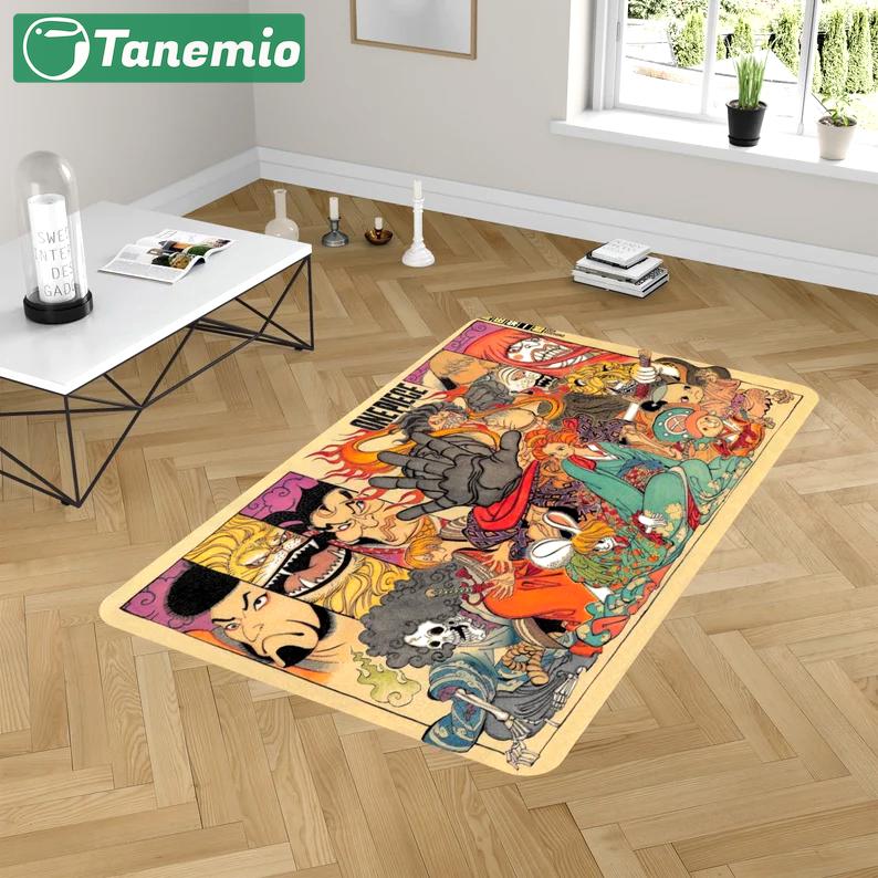 Rugs in living room and bedroom one piece rug - anime one piece rug - anime rug- one piece rug- kids bedroom rug- one piece fan gift- childrens rug- one piece movie rug Rectangle Rug