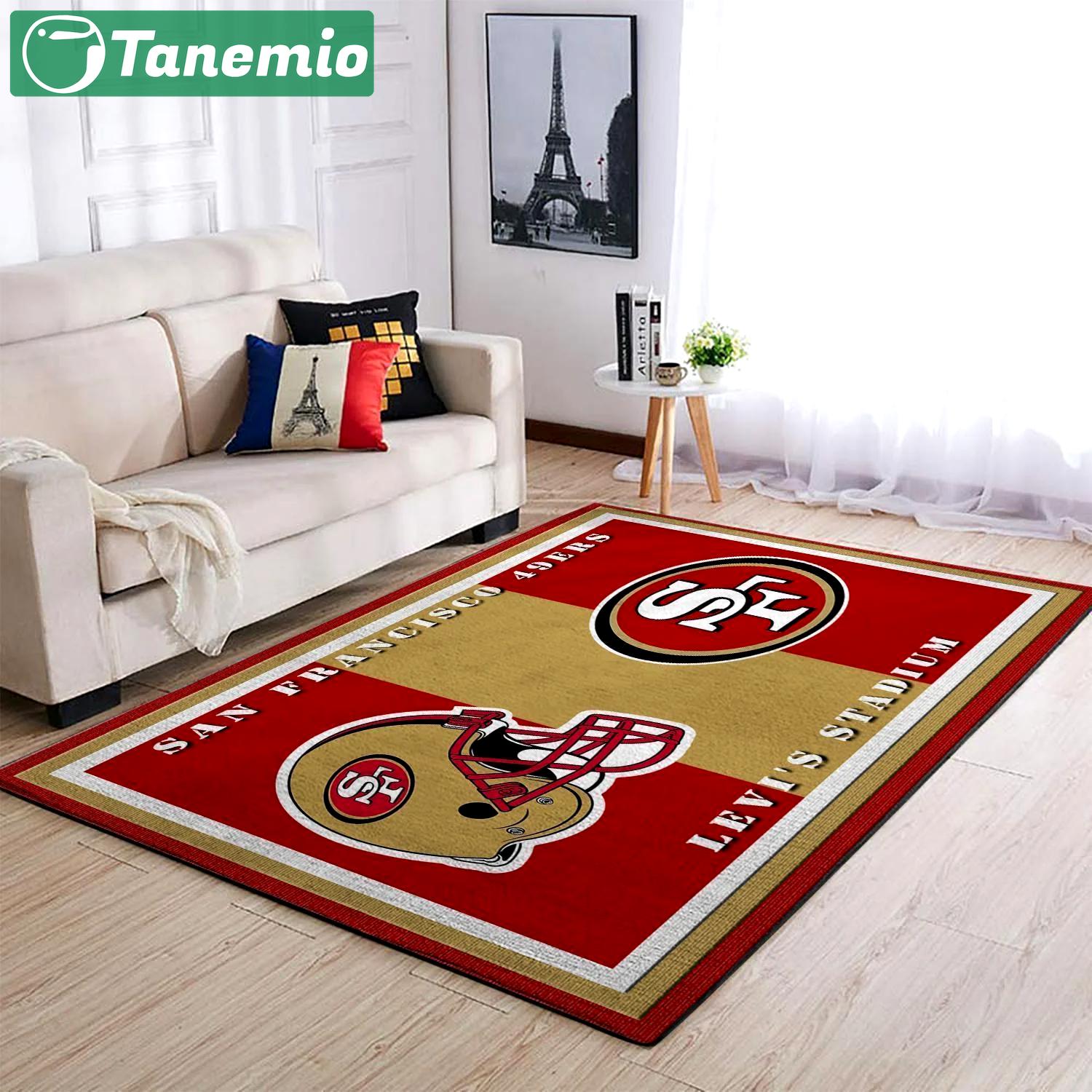 Rugs in living room and bedroom san francisco 49ers area rug nfl football floor decor 03111 Rectangle Rug