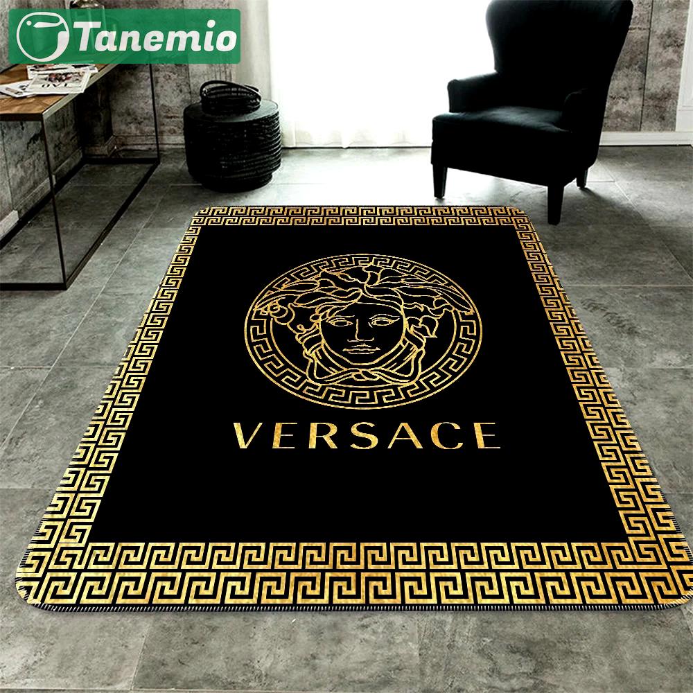 Rugs in living room and bedroom versace golden pattern fashion limited luxury brand rug carpet home decor Rectangle Rug