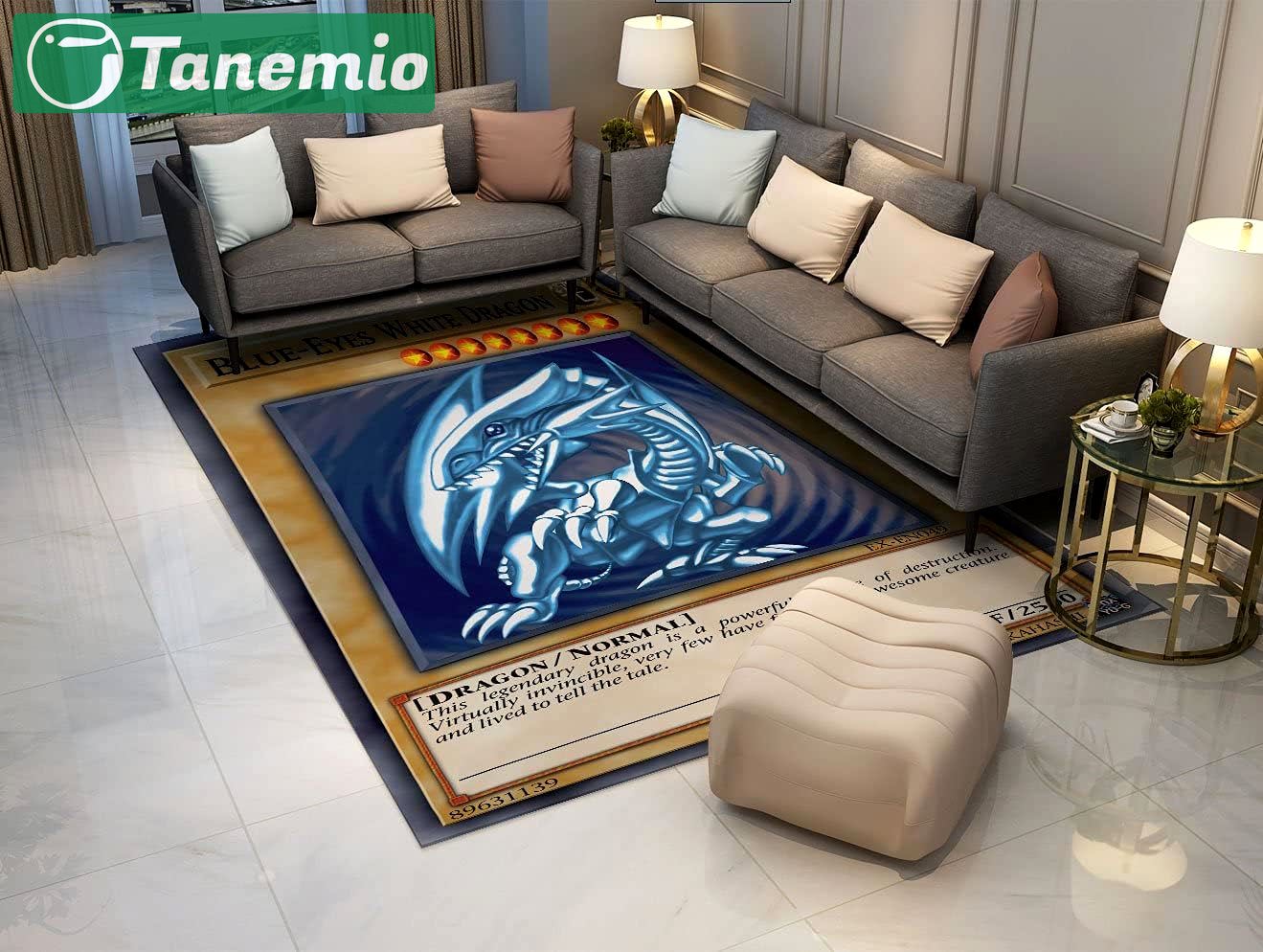 Rugs in living room and bedroom white dragon blue eyes white manga rug Rectangle Rug