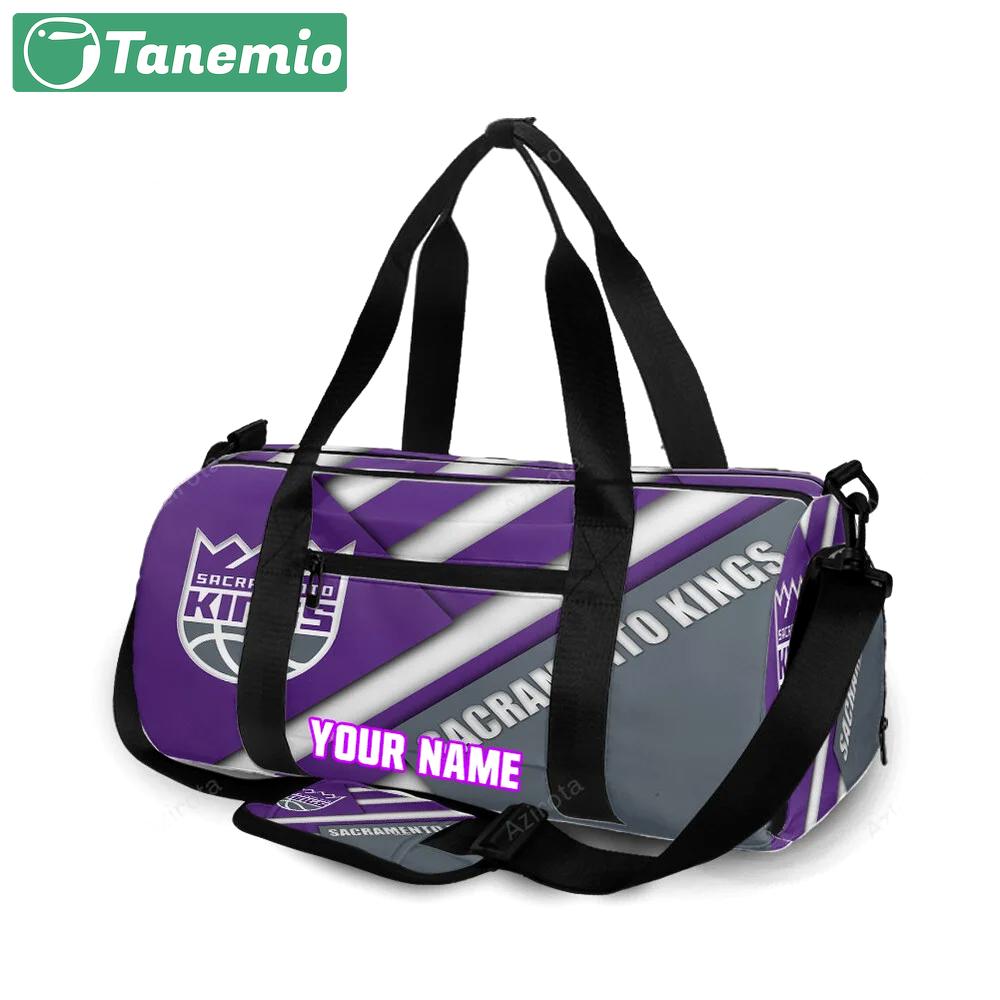 Sacramento kings emblem flag personalized name travel bag gym bag 2303 Travel Bag