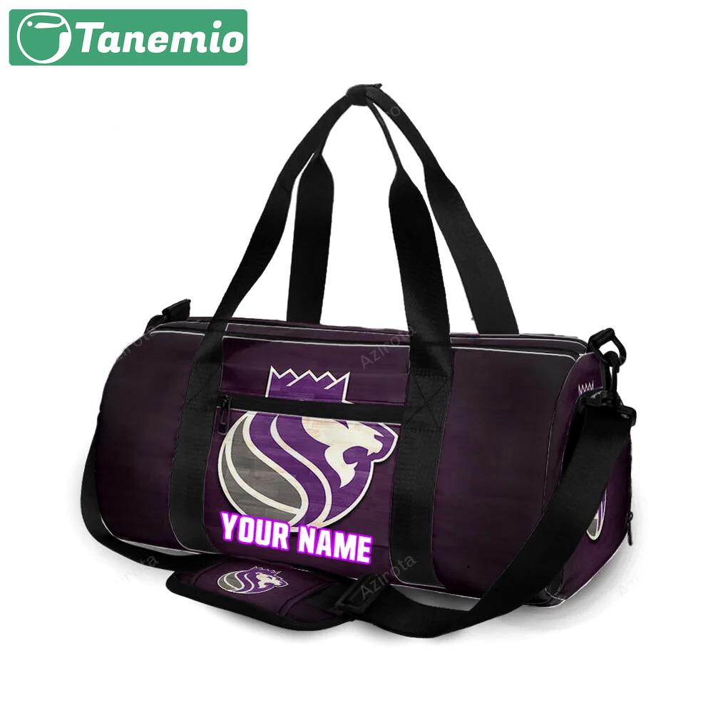 Sacramento kings emblem lion wood personalized name travel bag gym bag 2313 Travel Bag