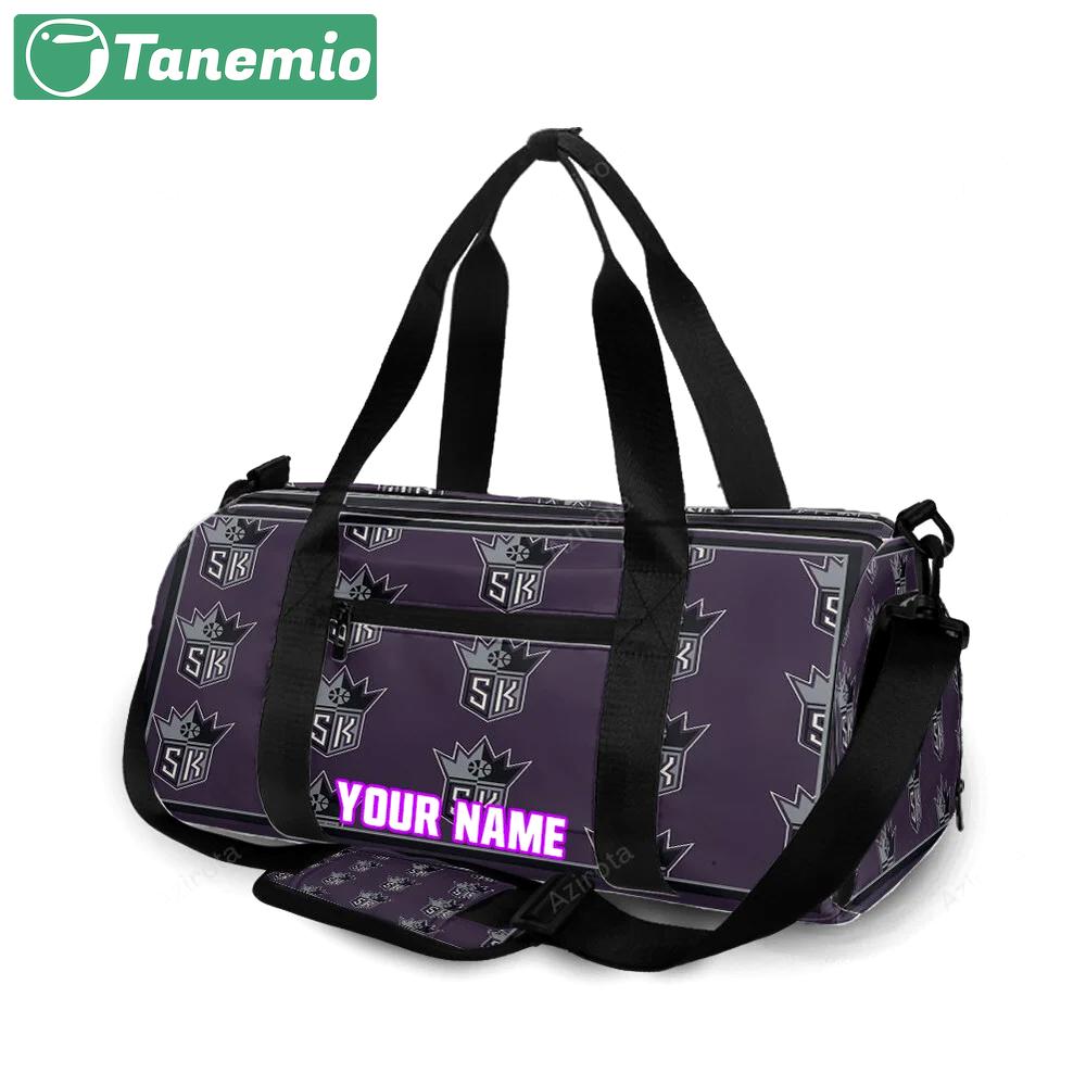 Sacramento kings emblem pattern personalized name travel bag gym bag 2296 Travel Bag