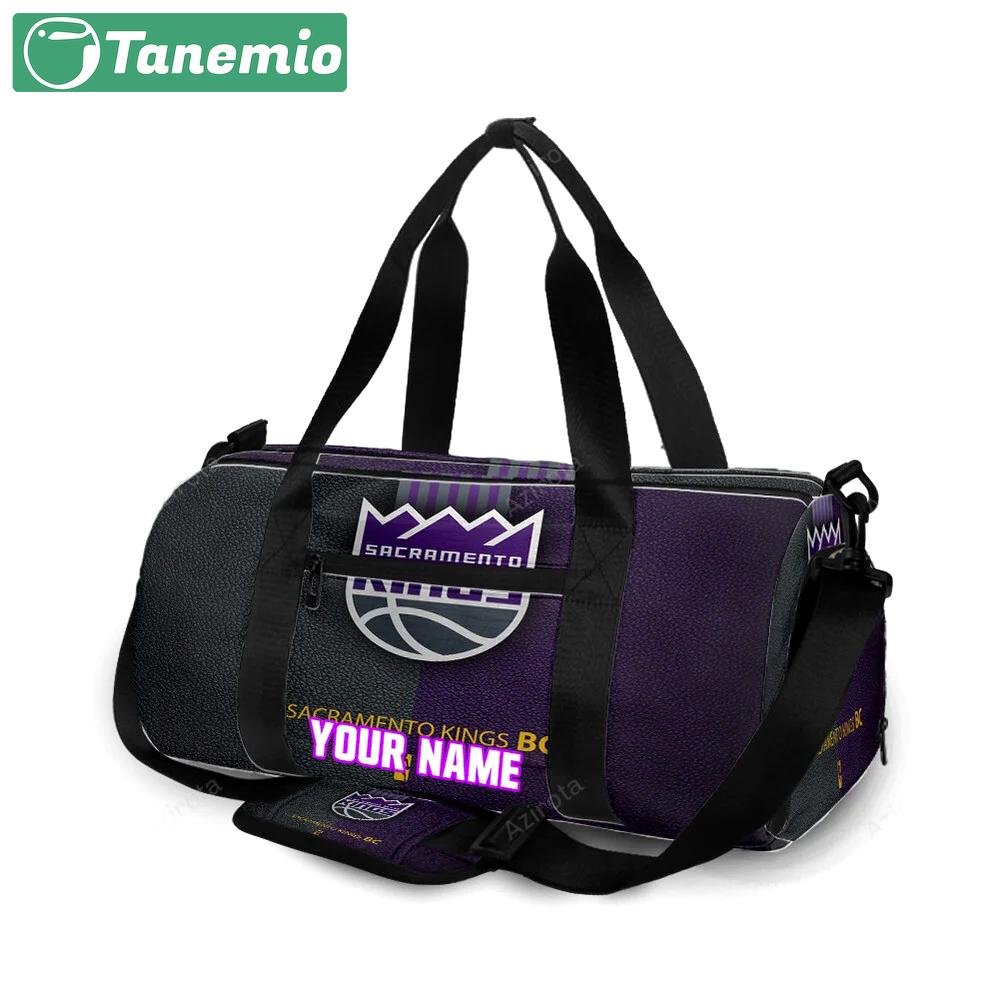 Sacramento kings emblem texture1 personalized name travel bag gym bag 2262 Travel Bag