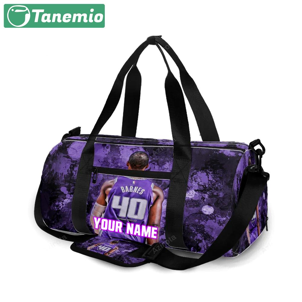 Sacramento kings harrison barnes 40 texture2 personalized name travel bag gym bag 2354 Travel Bag