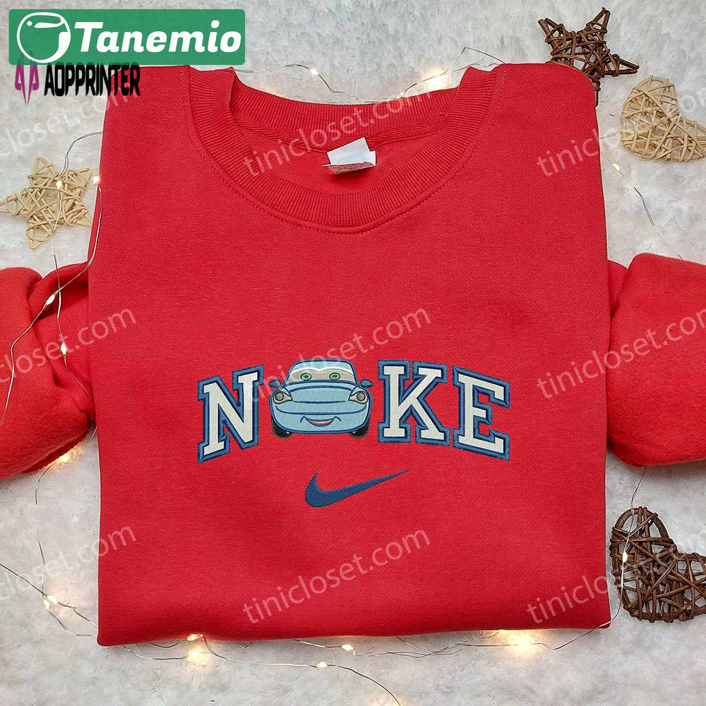 Sally carrera x nike embroidered sweatshirt – cars walt disney inspired shirt Embroidered Shirt