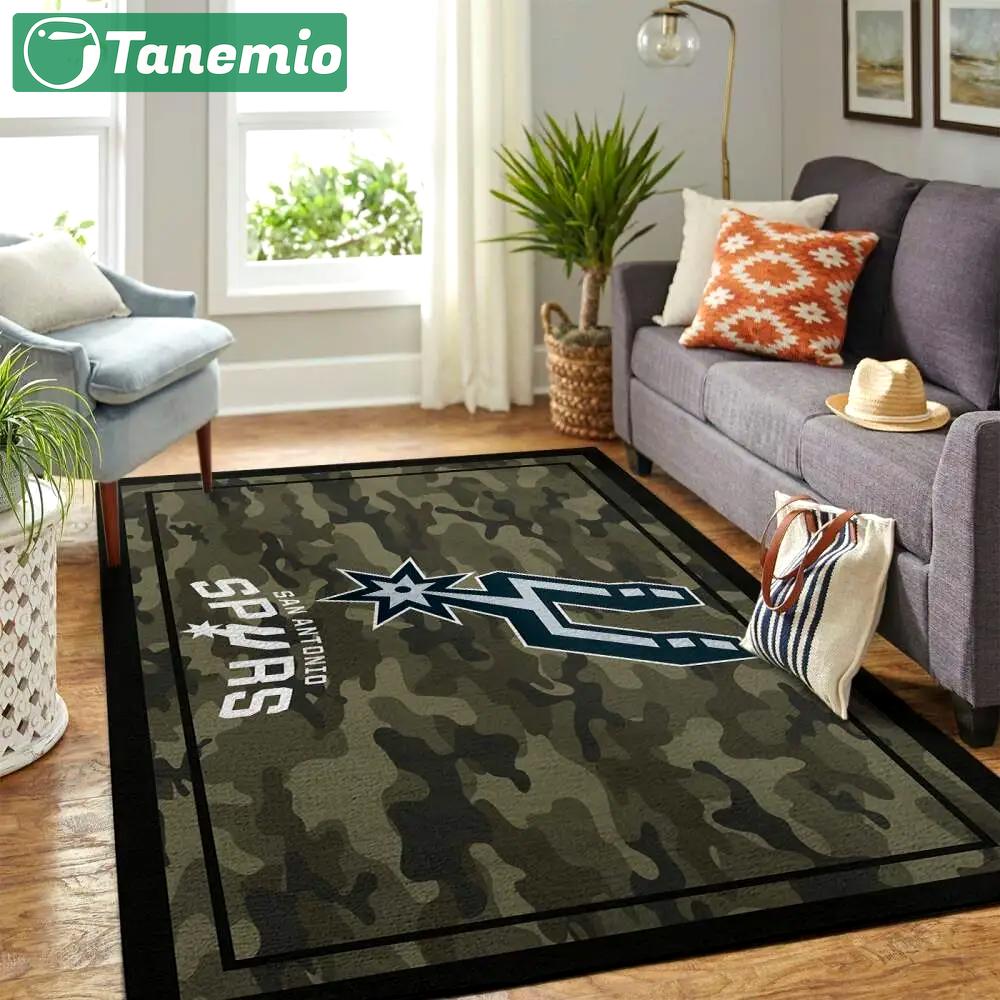 San antonio spurs nba rugs camo style living room home rug regtangle carpet Rectangle Rug