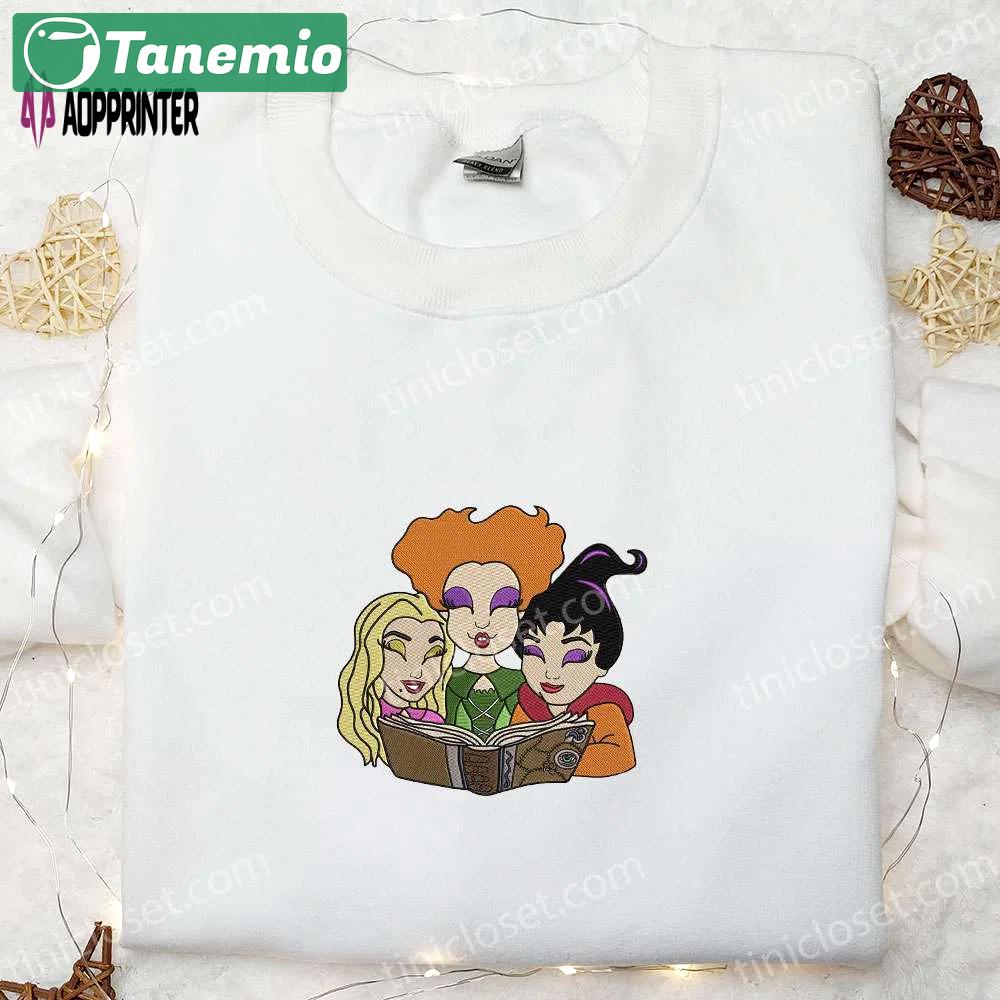 Sanderson sisters embroidered sweatshirt: disney halloween hoodie best family halloween gift Embroidered Shirt