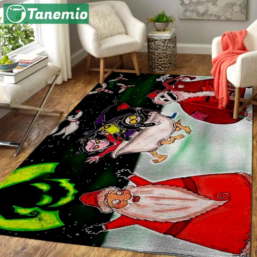 Santa and jack skellington area rug living room rug home decor christmas movie ofd 07114 Rectangle Rug