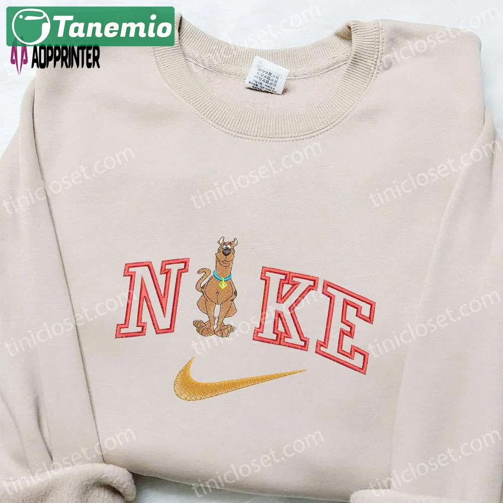 Scooby doo x nike cartoon embroidered shirt sweatshirt & hoodie – customized fun wear Embroidered Shirt