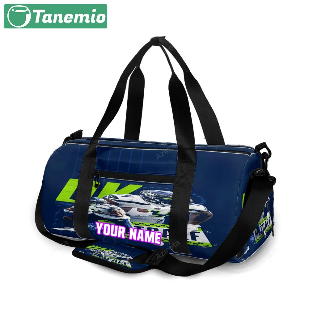 Seattle seahawks dk metcalf1 personalized name travel bag gym bag 2157 Travel Bag