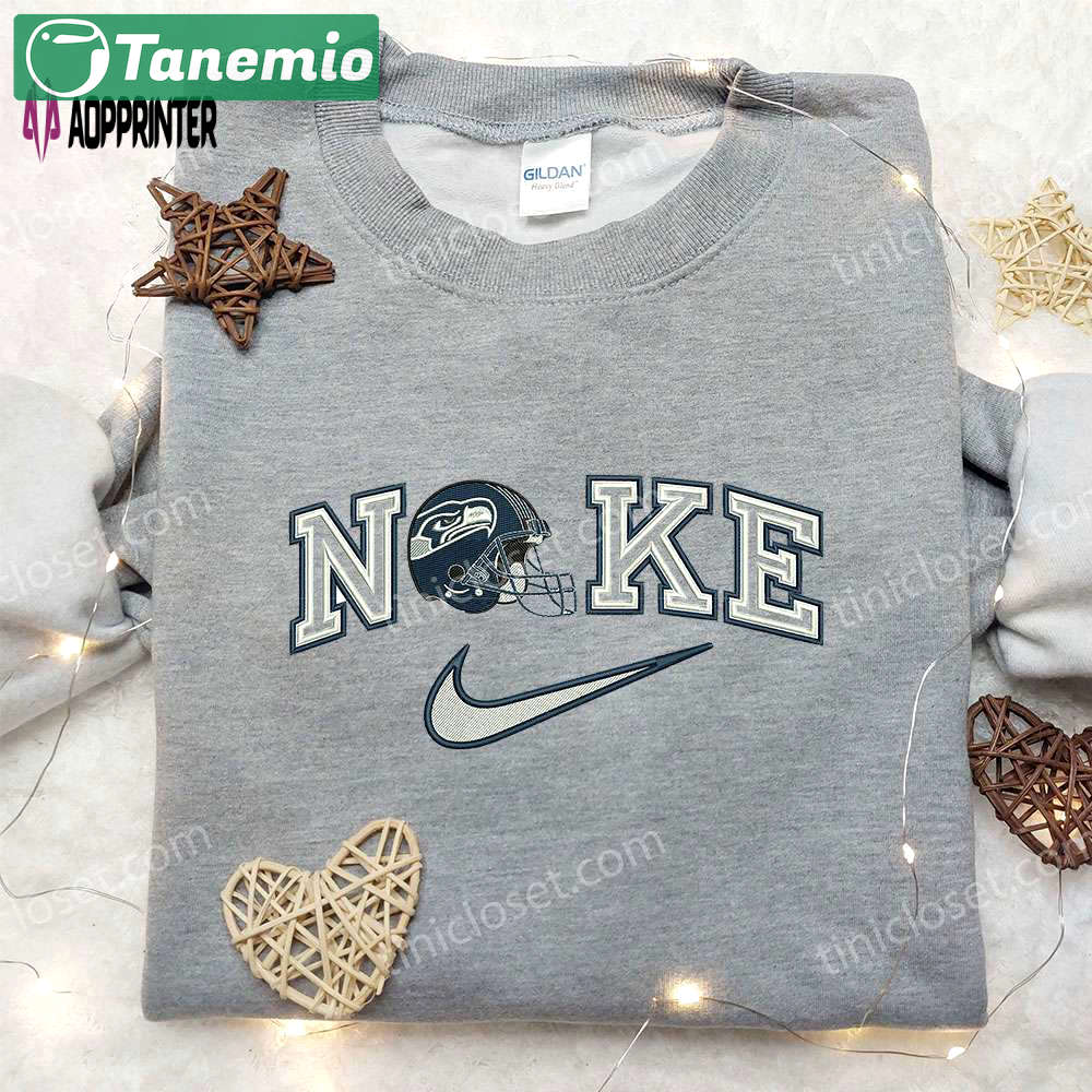 Seattle seahawks helmets x nike embroidered shirt – nfl inspired gear Embroidered Shirt