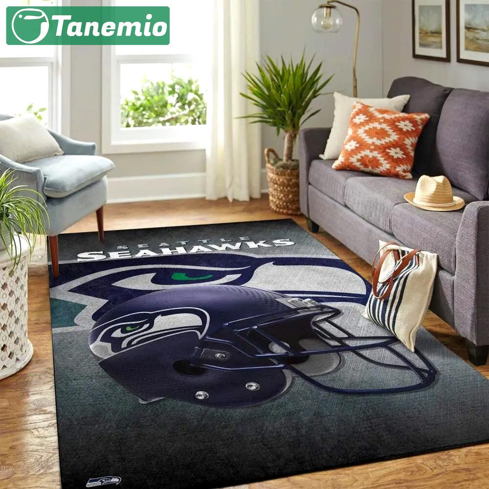 Seattle seahawks nfl area rugs team helmet living room carpet sports rug Rectangle Rug