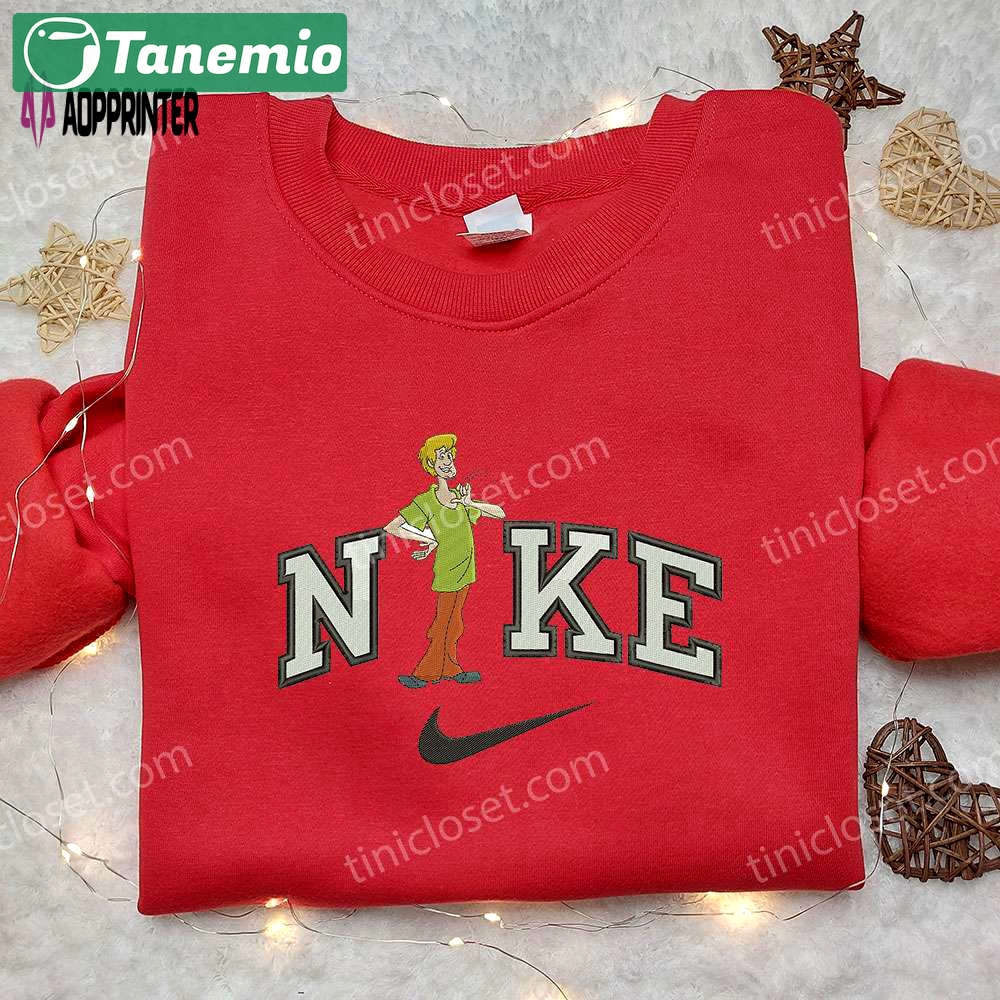 Shaggy rogers x nike embroidered shirt scooby doo & custom nike apparel Embroidered Shirt