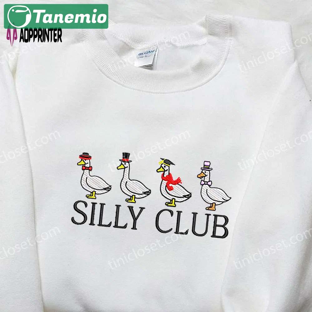 Silly club goose embroidered shirt – animal & funny embroidered shirt Embroidered Shirt