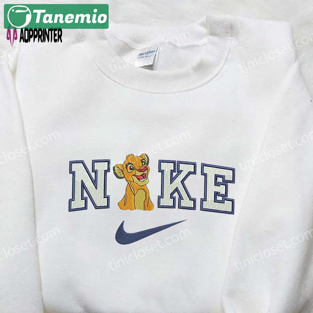 Simba x nike embroidered sweatshirt: lion king disney inspired shirt Embroidered Shirt