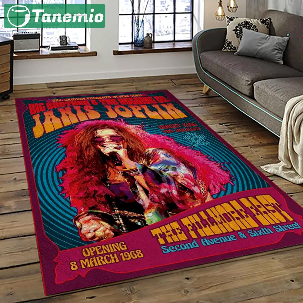 Singer janis joplin music carpet rectangle area rug for living room bedroom decor jj13 Rectangle Rug