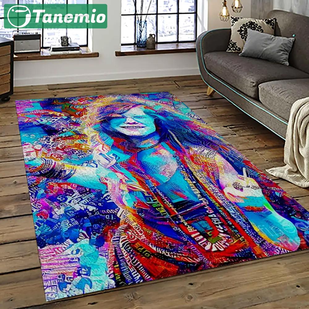 Singer janis joplin music carpet rectangle area rug for living room bedroom decor jj26 Rectangle Rug