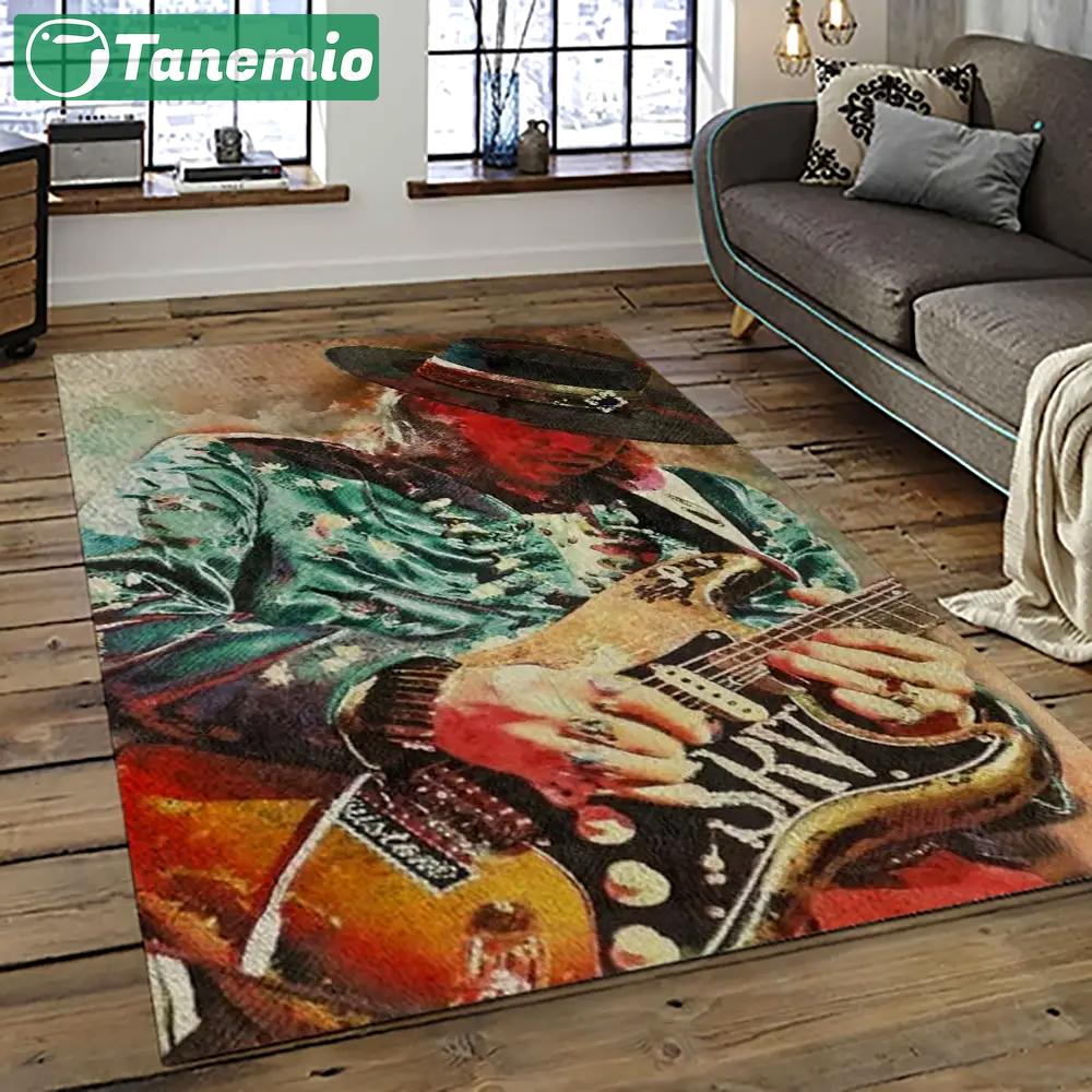 Singer stevie ray vaughan music carpet rectangle area rug for living room bedroom decor srv18 Rectangle Rug