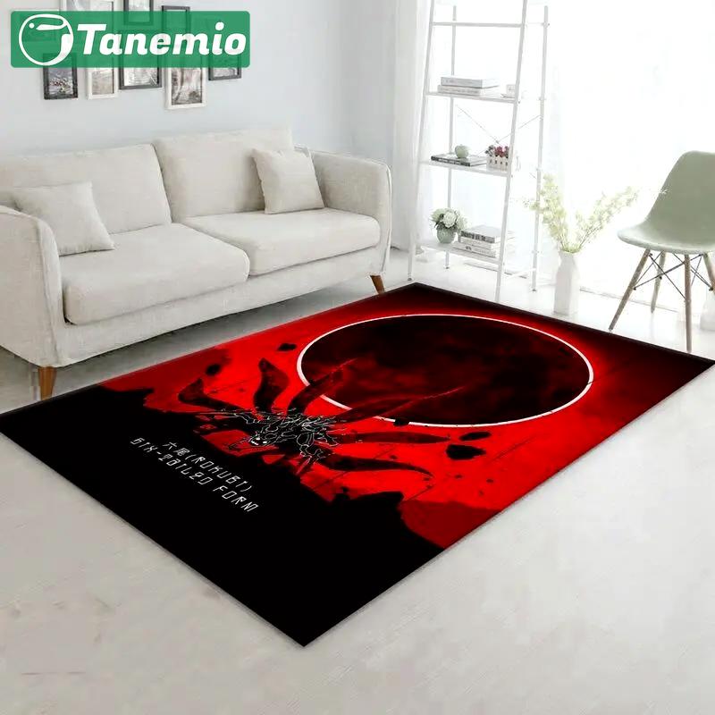 Six tails naruto form anime area rug living room and bed room rug rug regtangle carpet floor decor home decor Rectangle Rug